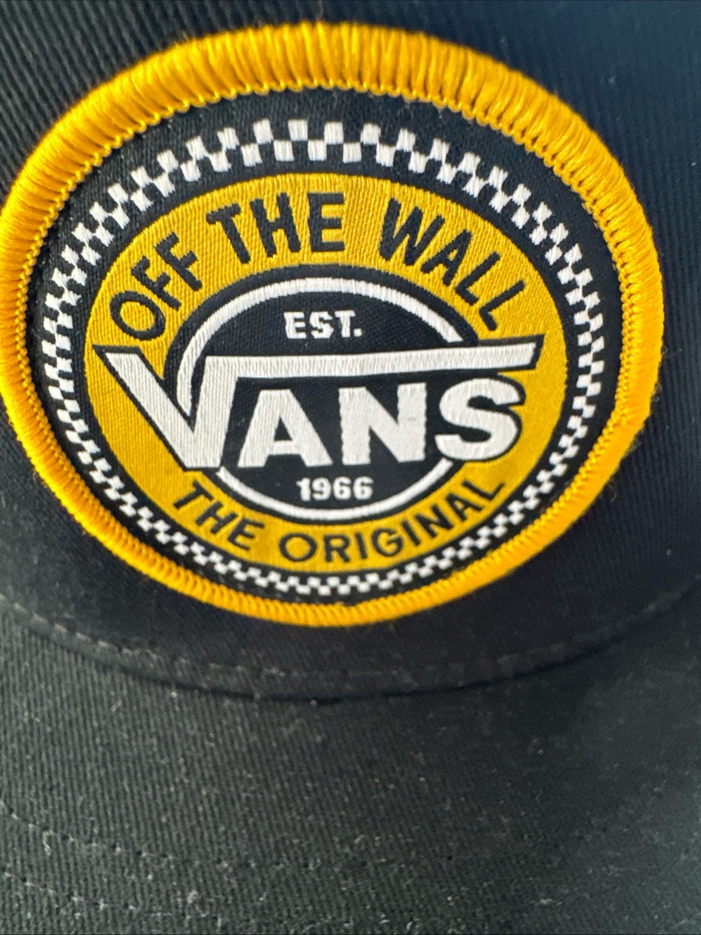Vans Black Snapback Hat with White Logo Tab